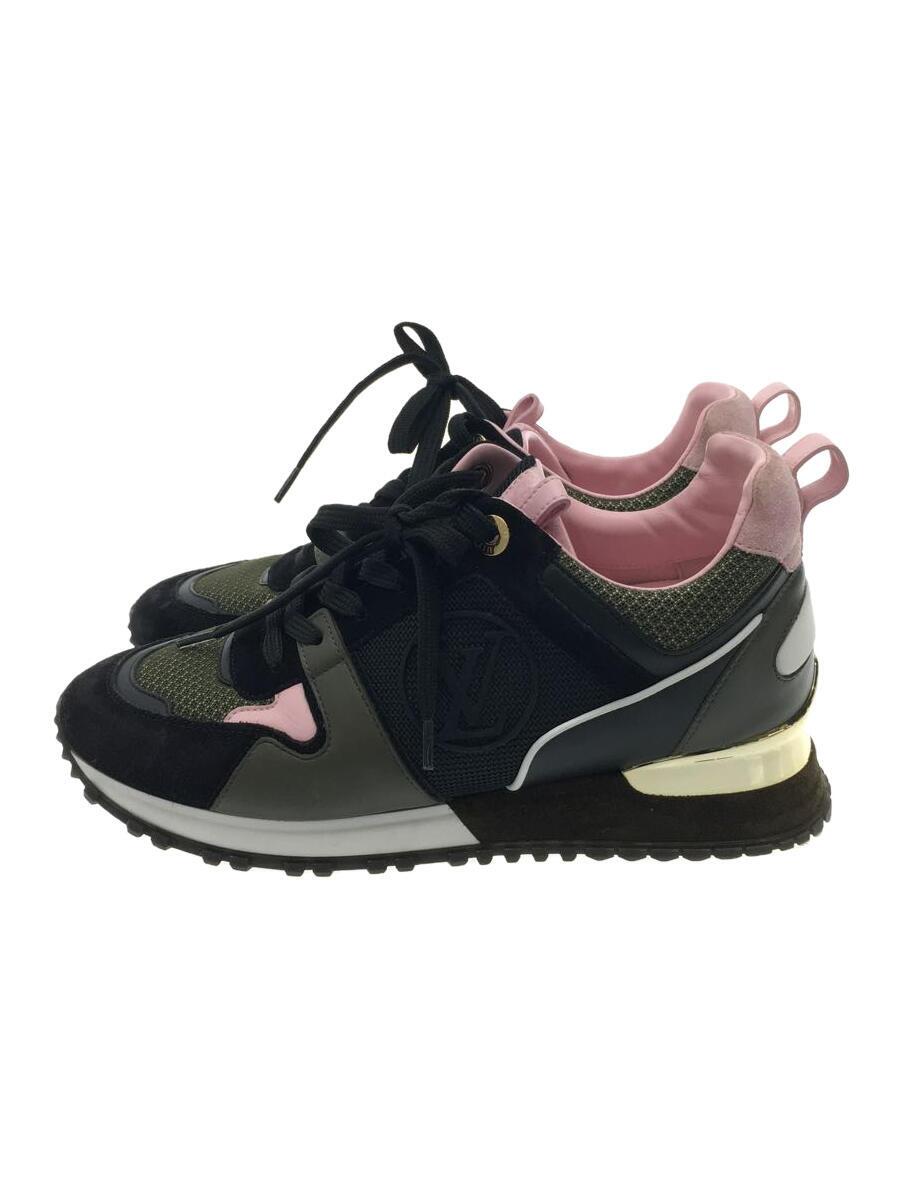 【中古】LOUIS VUITTON◆ルイヴィトン/ローカットスニーカー/35.5/黒いこと/なめし革/中古【シューズ】
