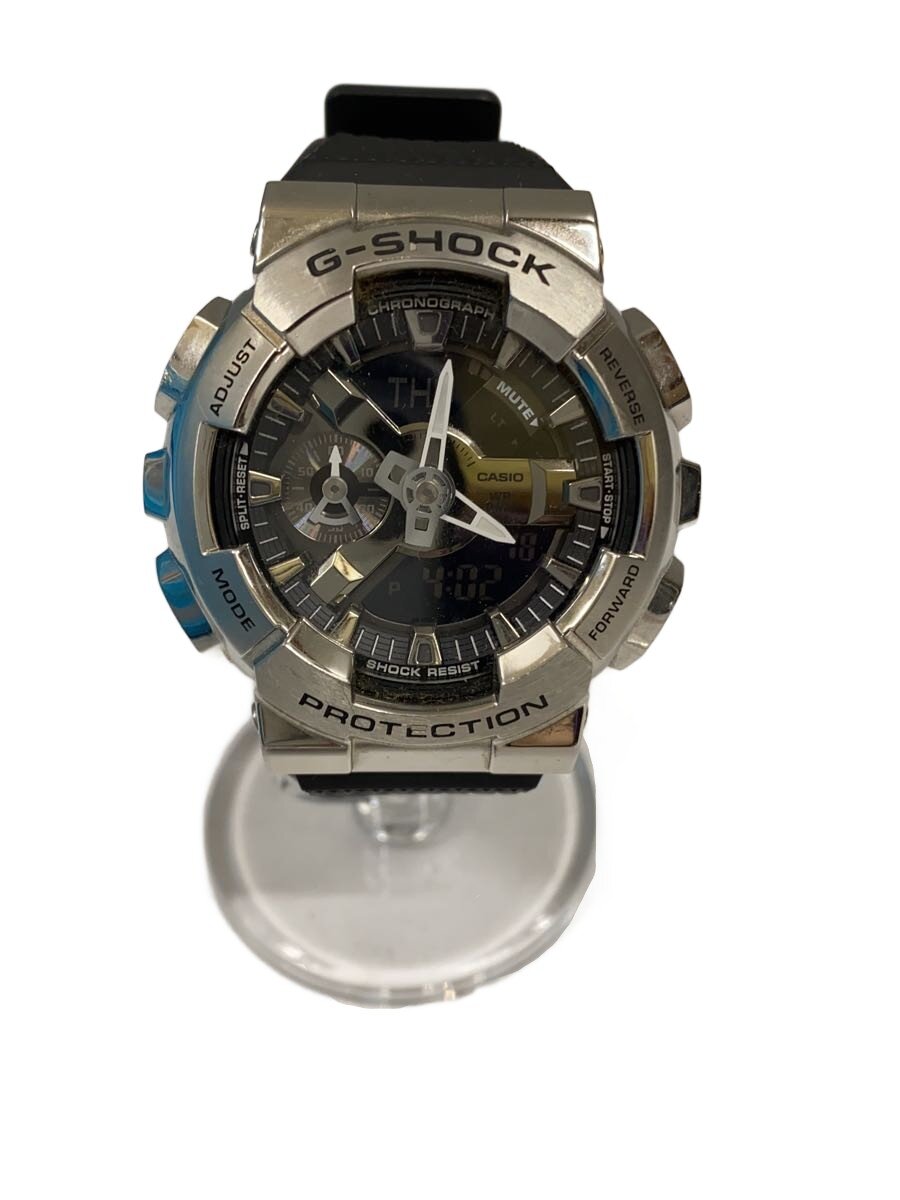 【中古】CASIO◆石英ウオッチ_G-SHOCK/デジアナ/天然ゴム/BLK/BLK【服飾雑貨他】