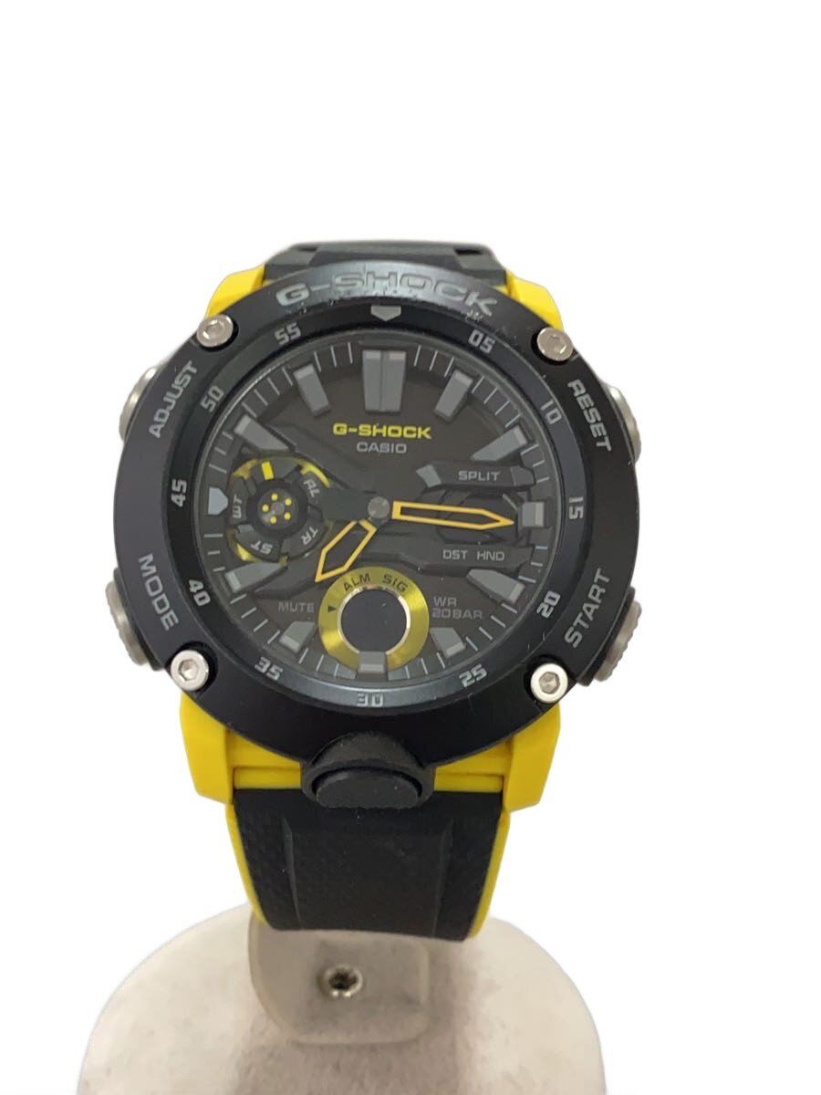 【中古】CASIO◆石英ウオッチ・G-SHOCK/デジアナ/天然ゴム/BLK/BLK【服飾雑貨他】