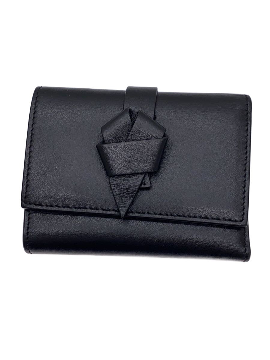 【中古】Acne Studios(Acne)◆3つ折り札入れ/なめし革/BLK/レディース/MUSUBI【服飾雑貨他】