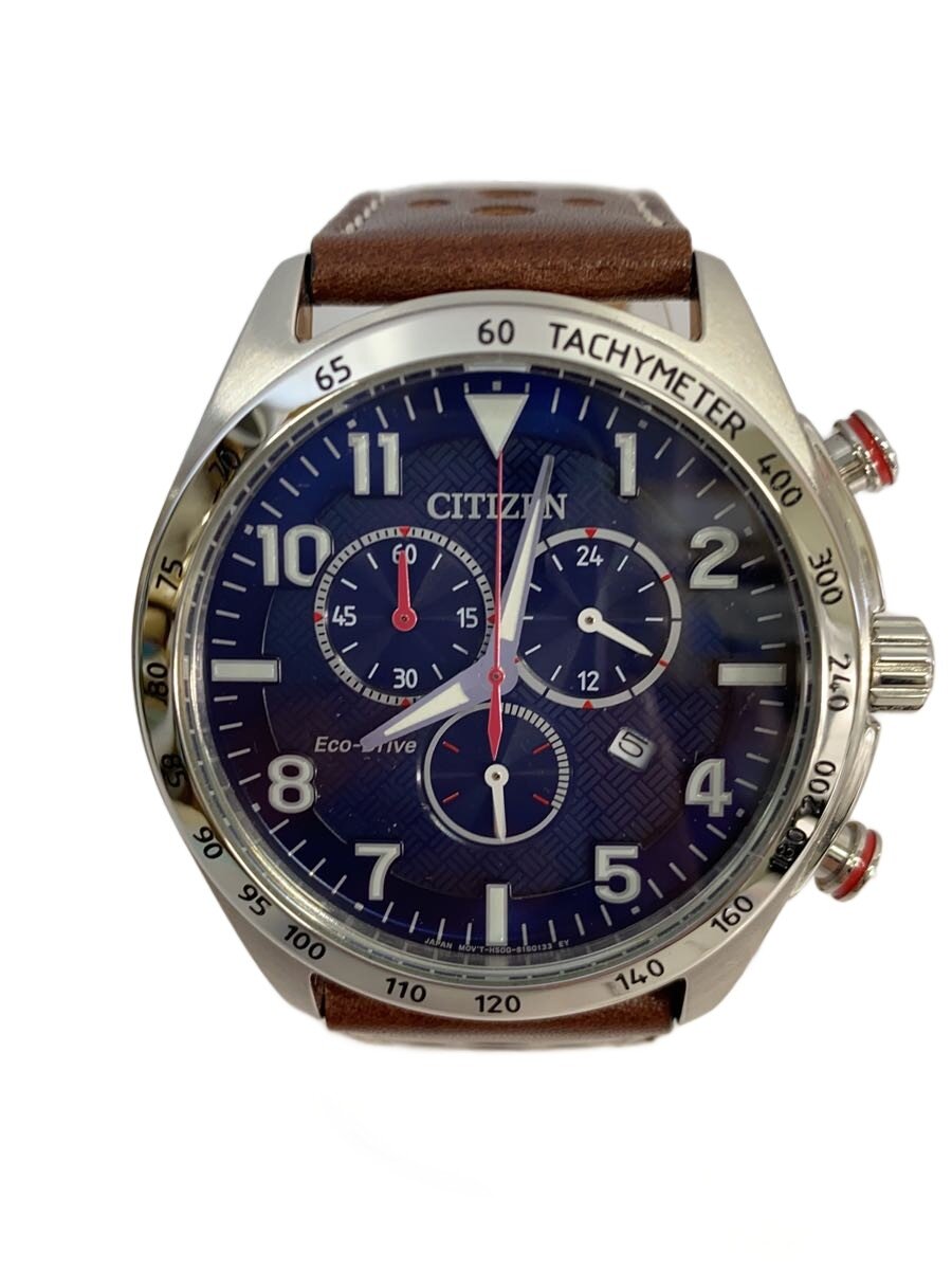 【中古】CITIZEN◆ウオッチ/アナログ/なめし革/米国海軍/赤銅色//【服飾雑貨他】