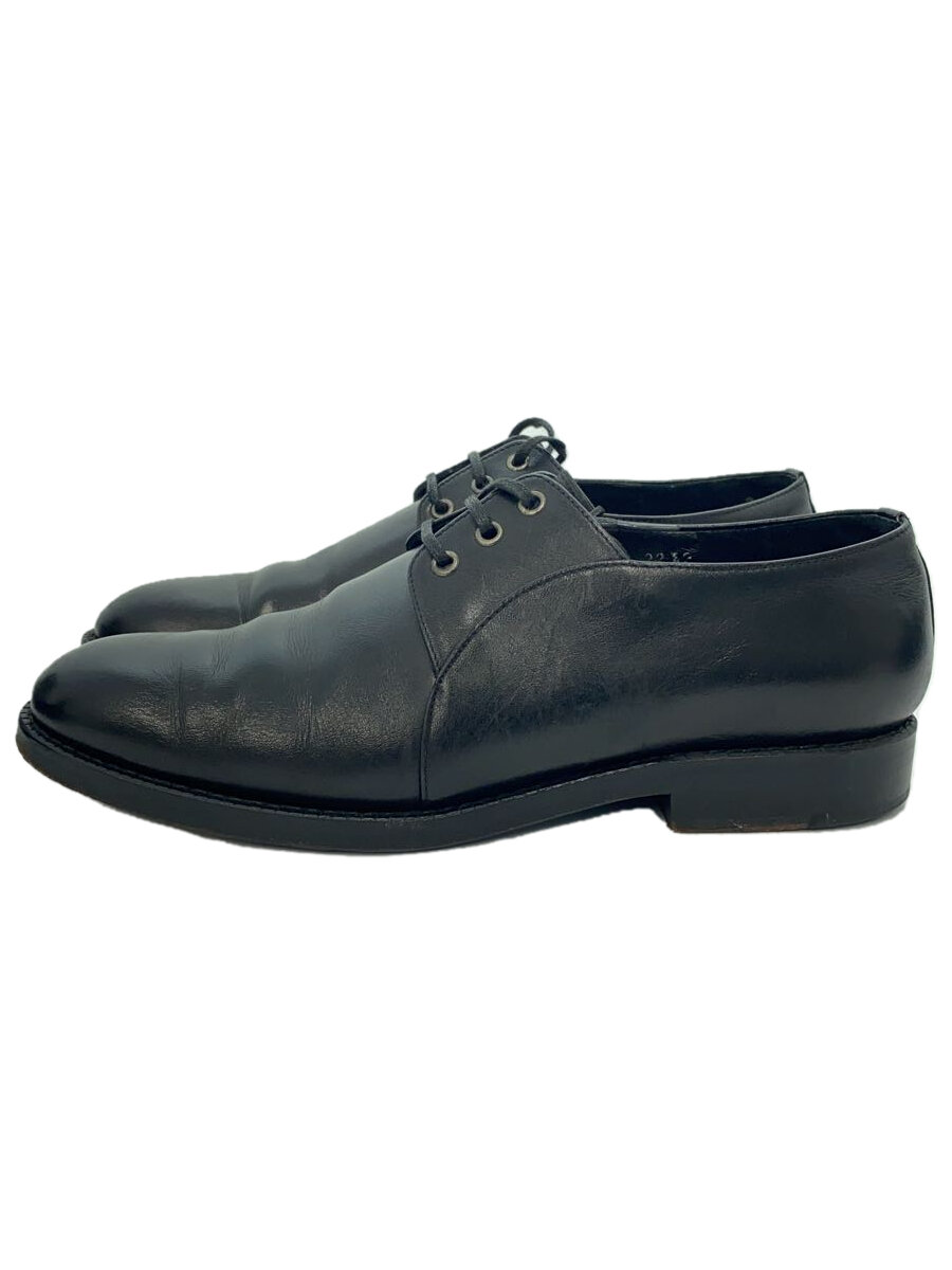 【中古】tricot COMME des GARCONS◆置き目毛皮/22.5糎/黒いこと/なめし革/プレーントゥ/外鳥毛//【シューズ】