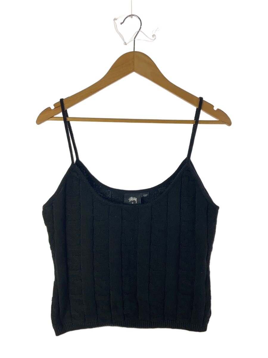 【中古】STUSSY◆キャミソール・貯蔵タンクとっ始め/M/綿織物/BLK【レディース御召しもの】