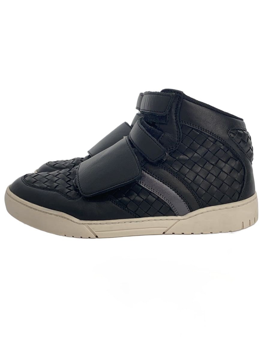 【中古】BOTTEGA VENETA◆イントレチャート/ハイカットスニーカー/42/BLK/なめし革//【シューズ】