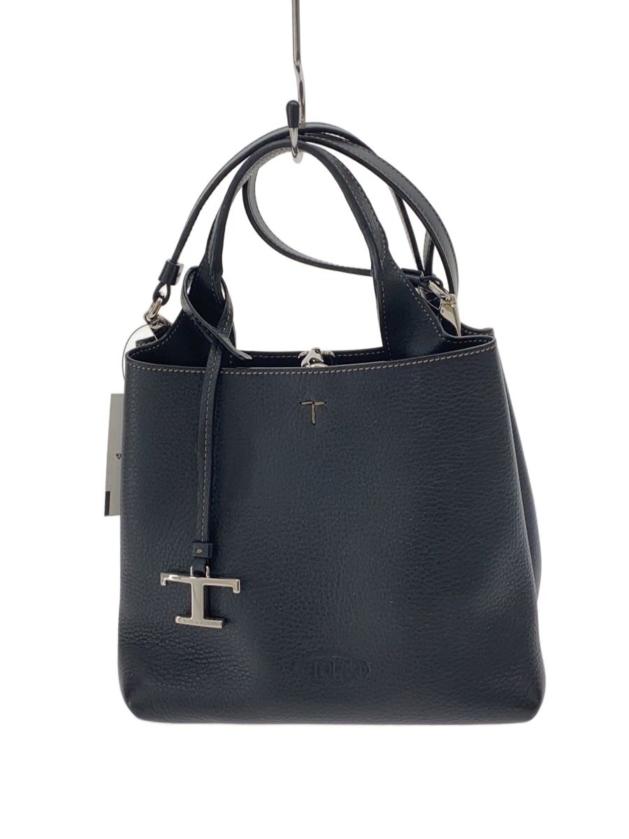 【中古】TOD’S◆ショルダーバッグ/なめし革/BLK【御徒面子】