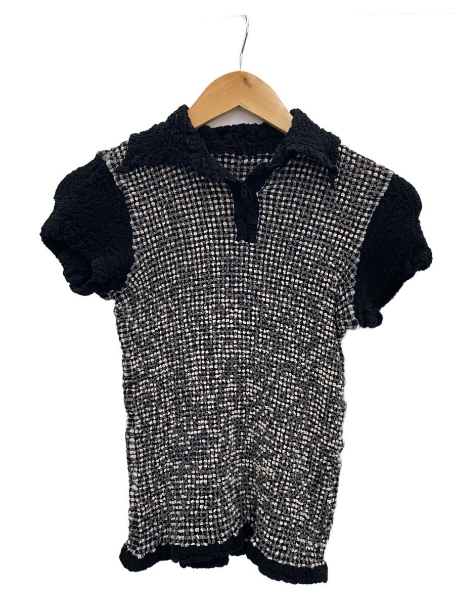 【中古】me ISSEY MIYAKE◆スポーツシャツ/--/綿織物/BLK/総柄/MI34FM362【レディースお召しもの】