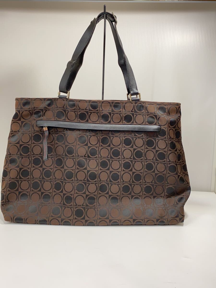 【中古】Salvatore Ferragamo◆トートバッグ/BRW/総柄/金-21 0867/耐久性手当て嵌める感有//【御徒面子】