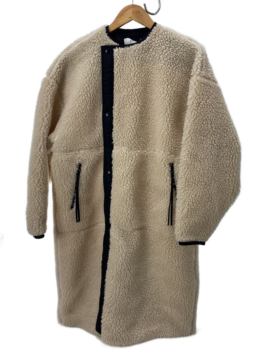 【中古】HYKE◆FAUX SHEARLING COAT/コート/1/ポリエステル/IVO/無地【レディースウェア】|2nd STREET 店