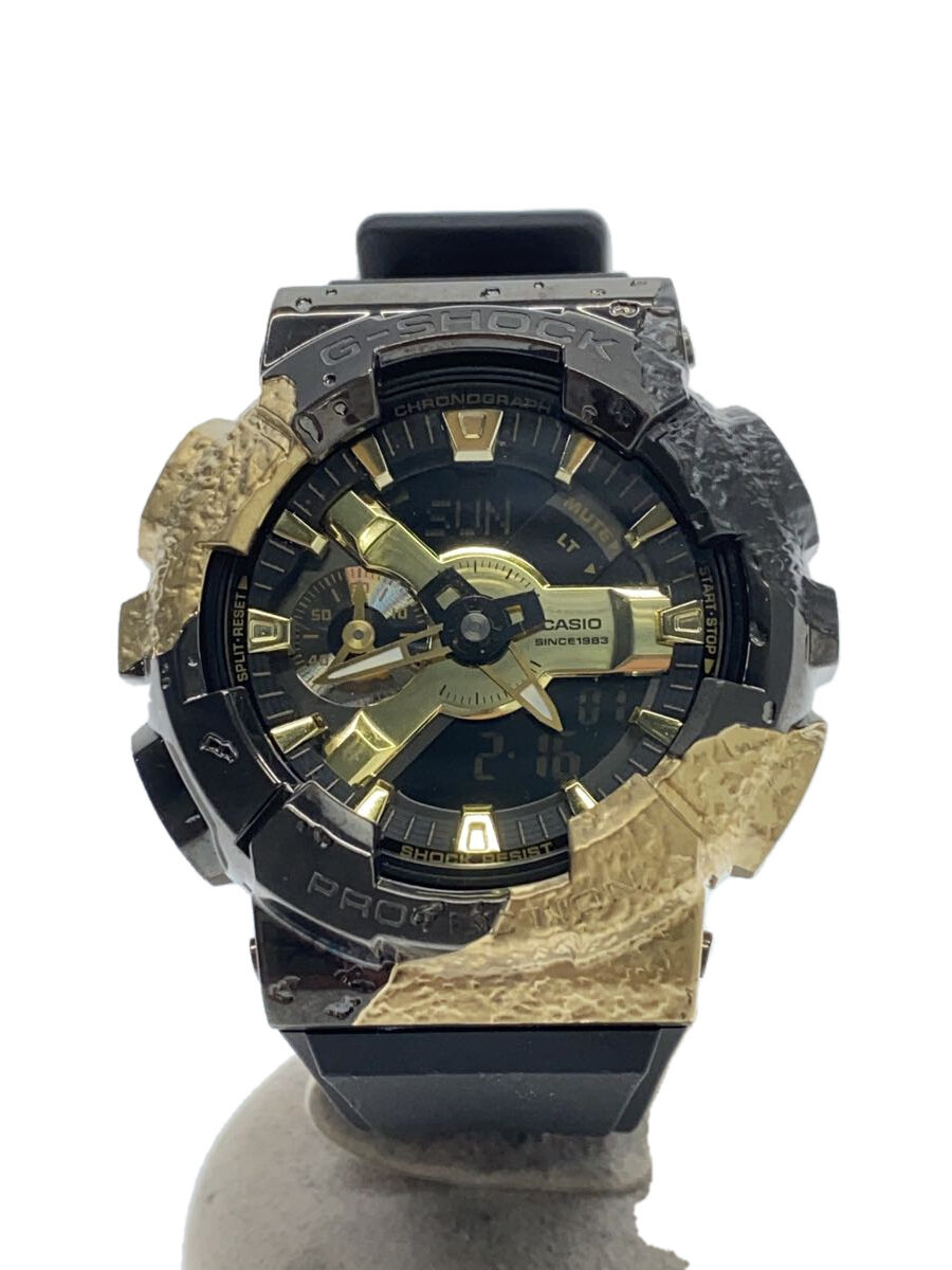 【中古】CASIO◆石英ウオッチ/デジアナ/天然ゴム/BLK/BLK/GM-114GEM//【服飾雑貨他】