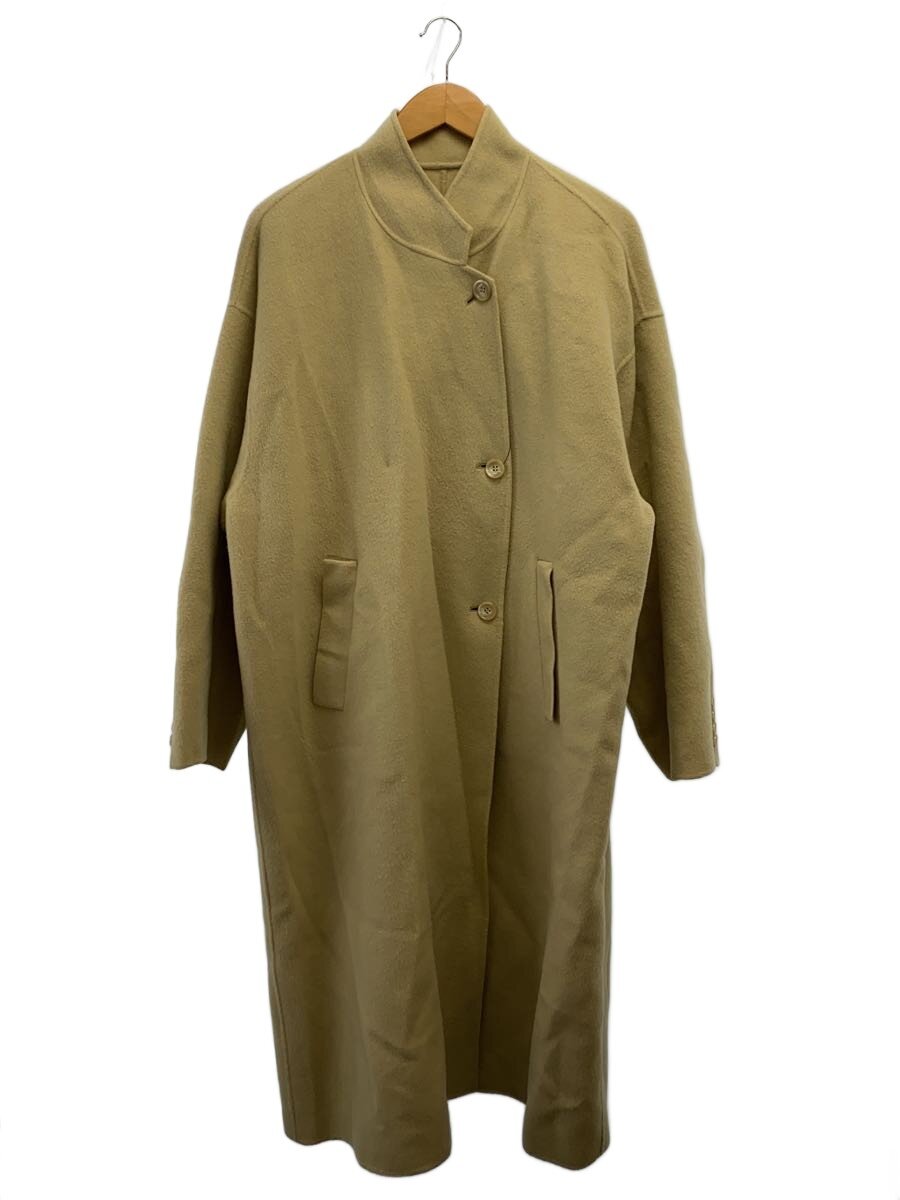 【中古】louren◆厚地の外套/FREE/羊毛/YLW/無地/lo233-02【レディース御召しもの】