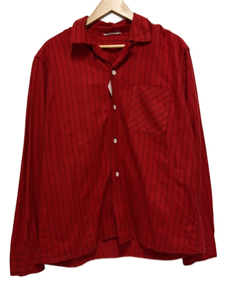 【中古】60s/長袖プルオーバー/--/綿織物/RED/縞模様【メンズウェア】