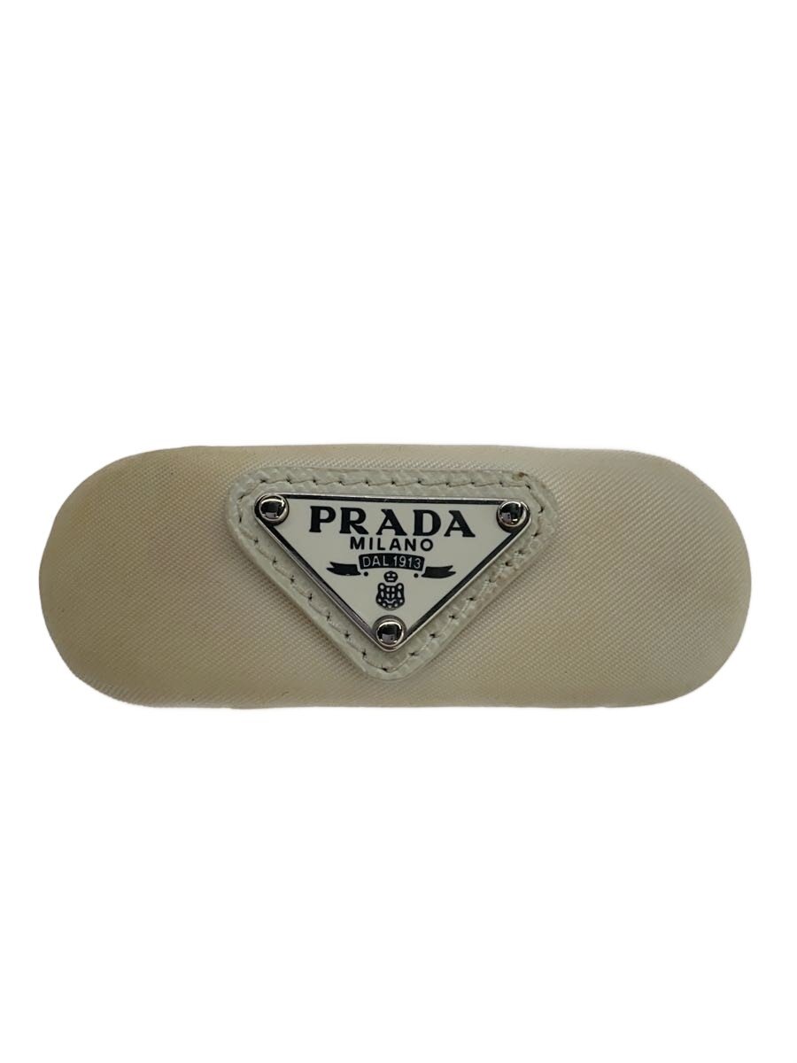 【中古】PRADA◆バレッタ/小物/--/WHT/レディース【服飾雑貨他】