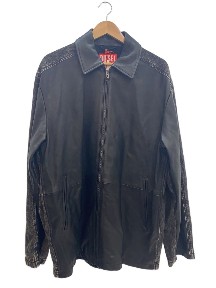 【中古】DIESEL◆なめし革上衣・上衣/50/綿織物/黒いこと/無地【メンズウェア】