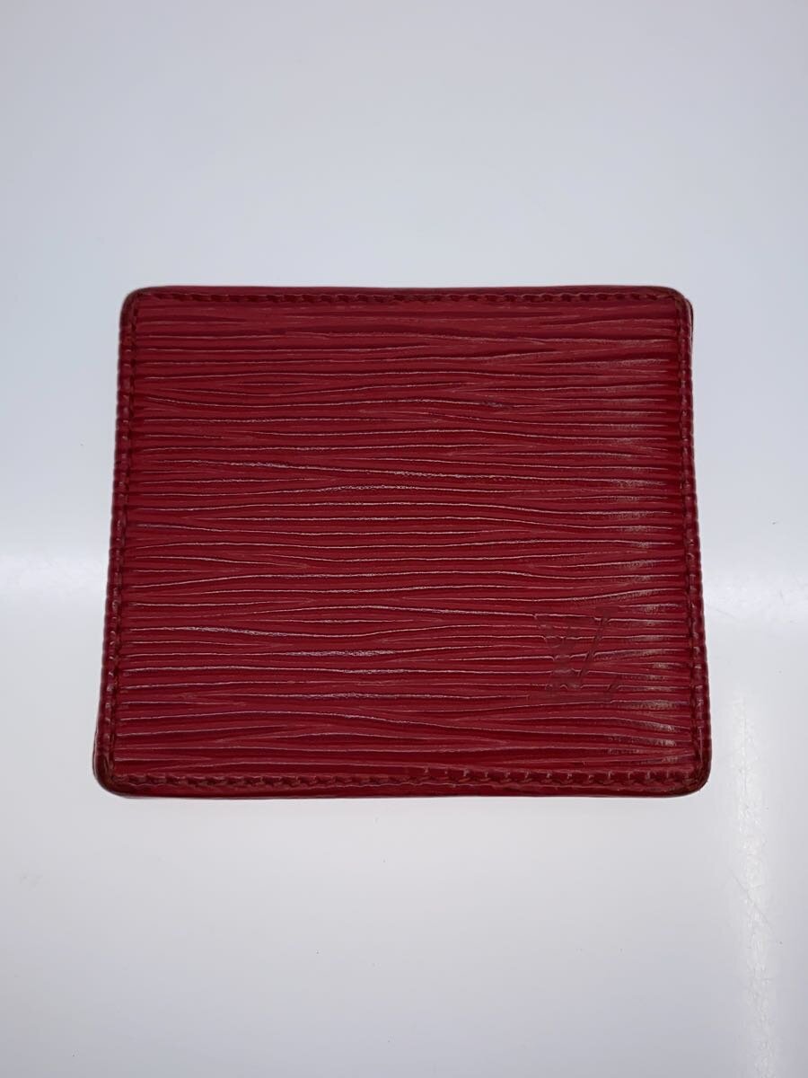 【中古】LOUIS VUITTON◆ポルト・モネ・ボワット_エピ_BRW/レザー/RED/レディース【服飾雑貨他】