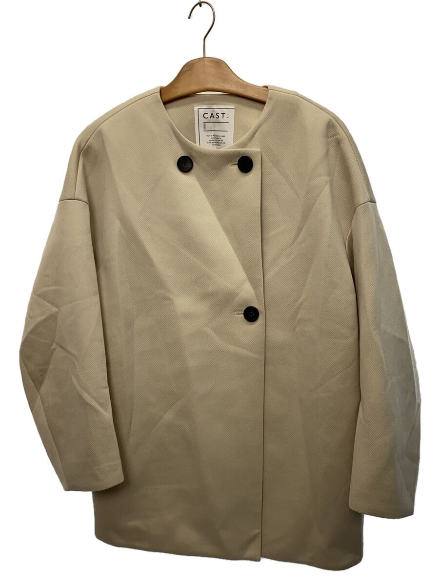 【中古】CAST:◆ダンボールジャージーミドルコート/M/ポリエステル/BEG/N5A03-226-02【レディース御召しもの】