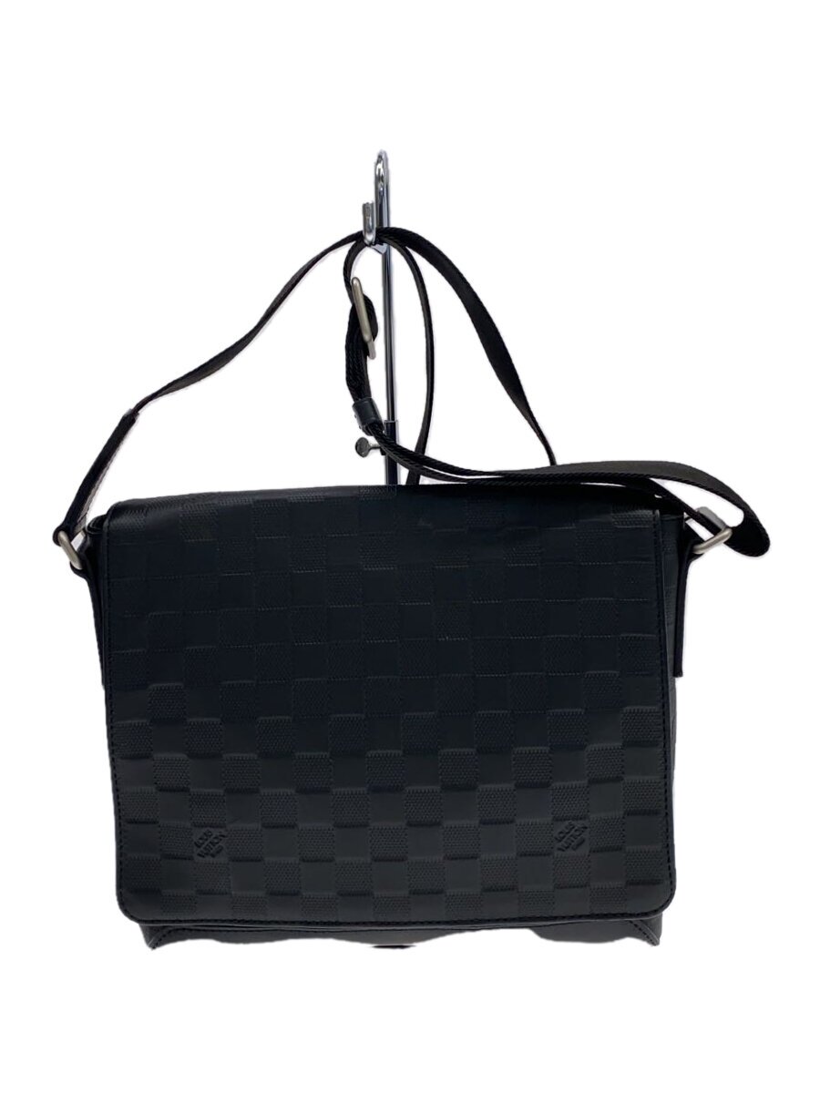 【中古】LOUIS VUITTON◆ディストリクトPM_ダミエ・アンフィニ_BLK/なめし革/BLK【御徒面子】