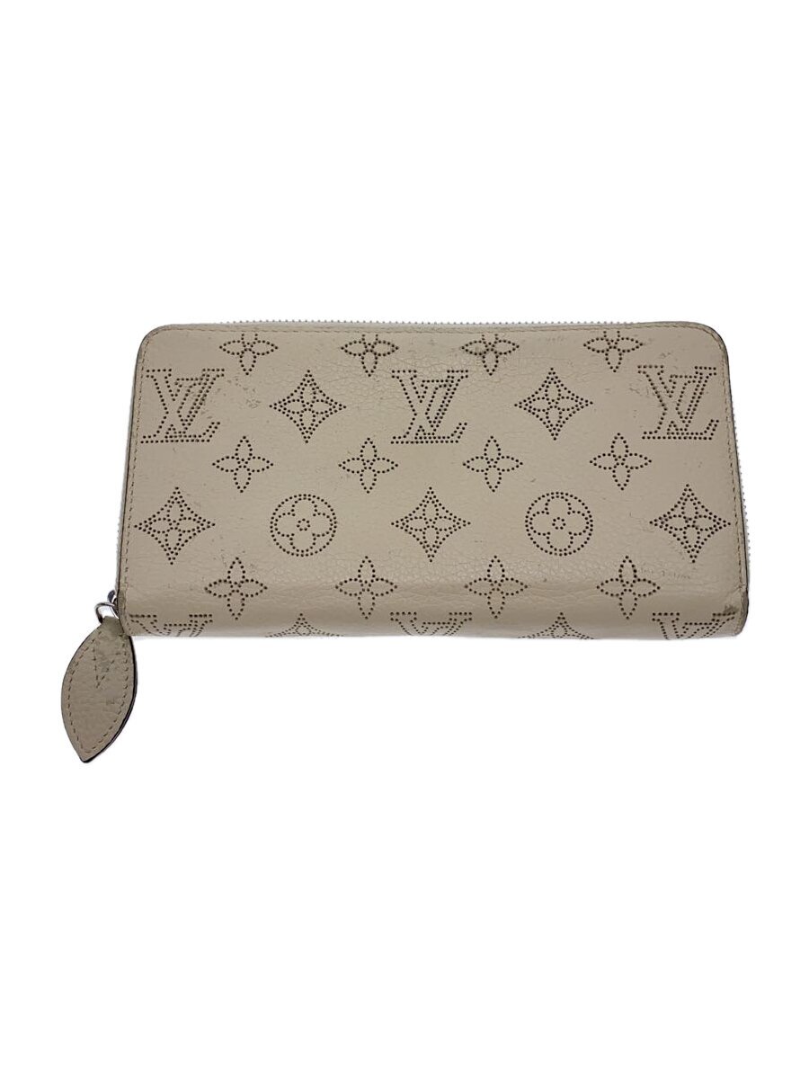 【中古】LOUIS VUITTON◆ジッピー・ウォレット_マヒナ_WHT/牛革/WHT/レディース/M61869【服飾雑貨他】