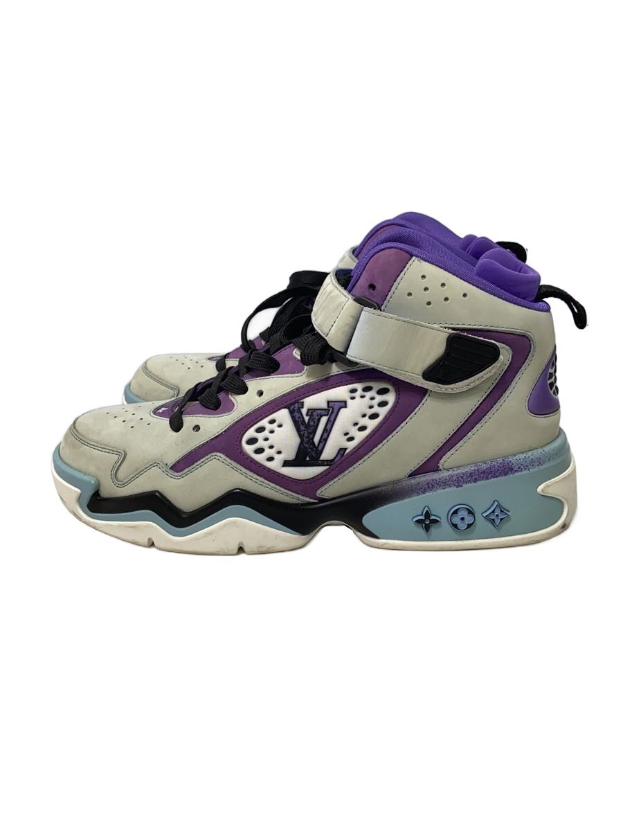 【中古】LOUIS VUITTON◆LV調教師2/伝達ルート ベルクロストラップハイカットスニーカー/UK7/パープル/箱付【シューズ】