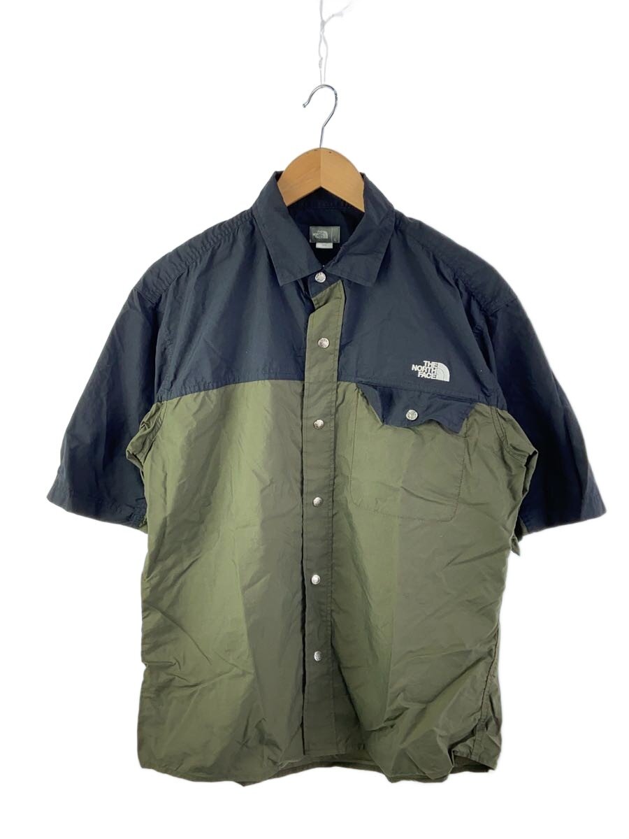 【中古】THE NORTH FACE◆S/S Nuptse Shirt/半袖ティーシャツ/L/ナイロン/KHK/NR22331【メンズウェア】