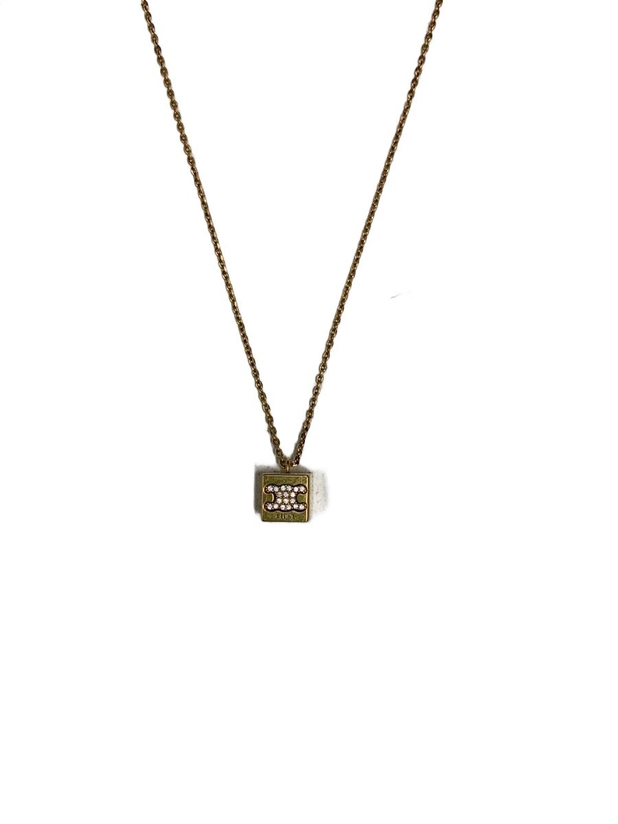 【中古】CELINE◆トリオンフ/正六面体/首飾り/--/GLD/とっ始め有/レディース【服飾雑貨他】
