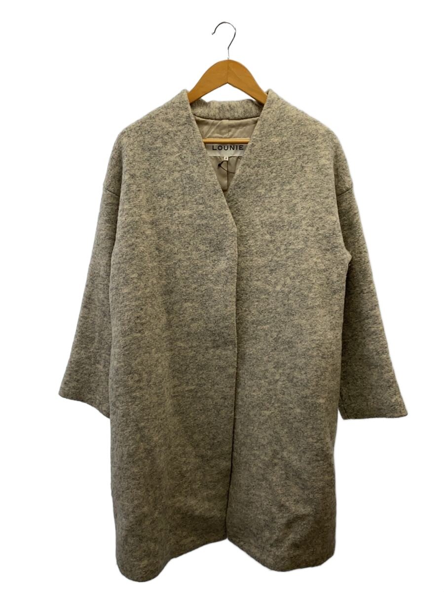 【中古】LOUNIE◆厚地の外套/38/羊毛/GRY【レディース御召しもの】