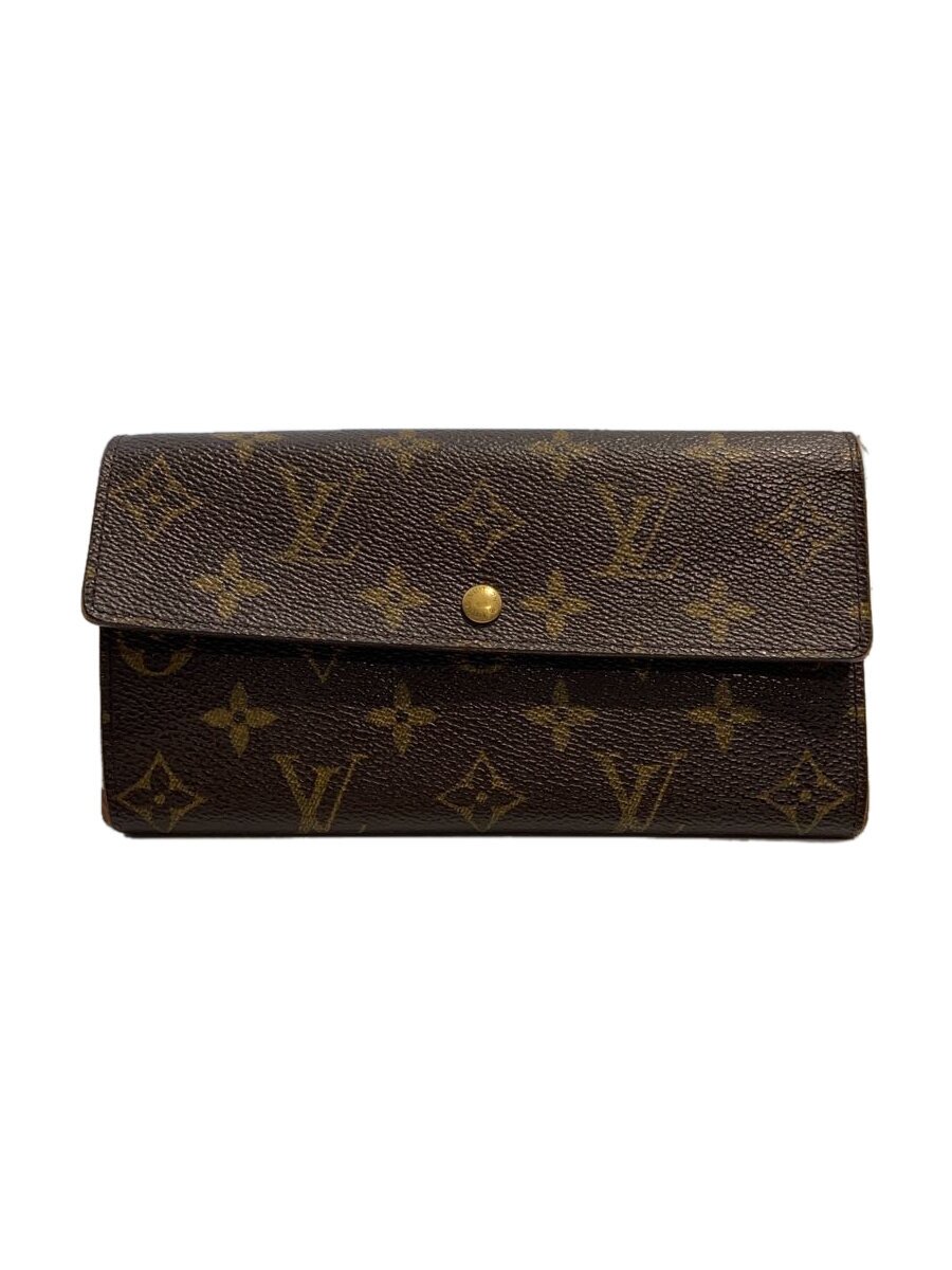 【中古】LOUIS VUITTON◆長紙入れ/なめし革/モノグラム/メンズ【服飾雑貨他】