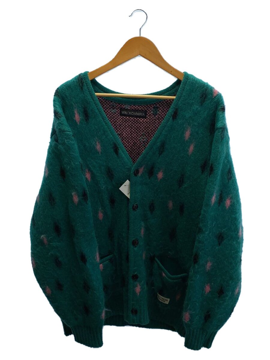 【中古】WACKO MARIA◆ジレー(朦々たる)/L/モヘヤ/GRN/総柄/24FW-WMK-KN20【メンズウェア】