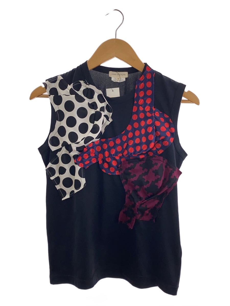 【中古】COMME des GARCONS◆ノースリーブカットソー/M/ポリエステル/BLK/無地/GE-T006//【レディース御召しもの】