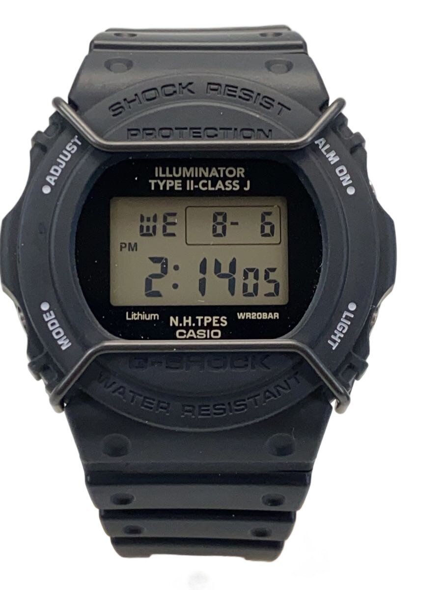 【中古】CASIO◆石英ウオッチ/アナログ/天然ゴム/BLK/BLK/DW-5700NH【服飾雑貨他】