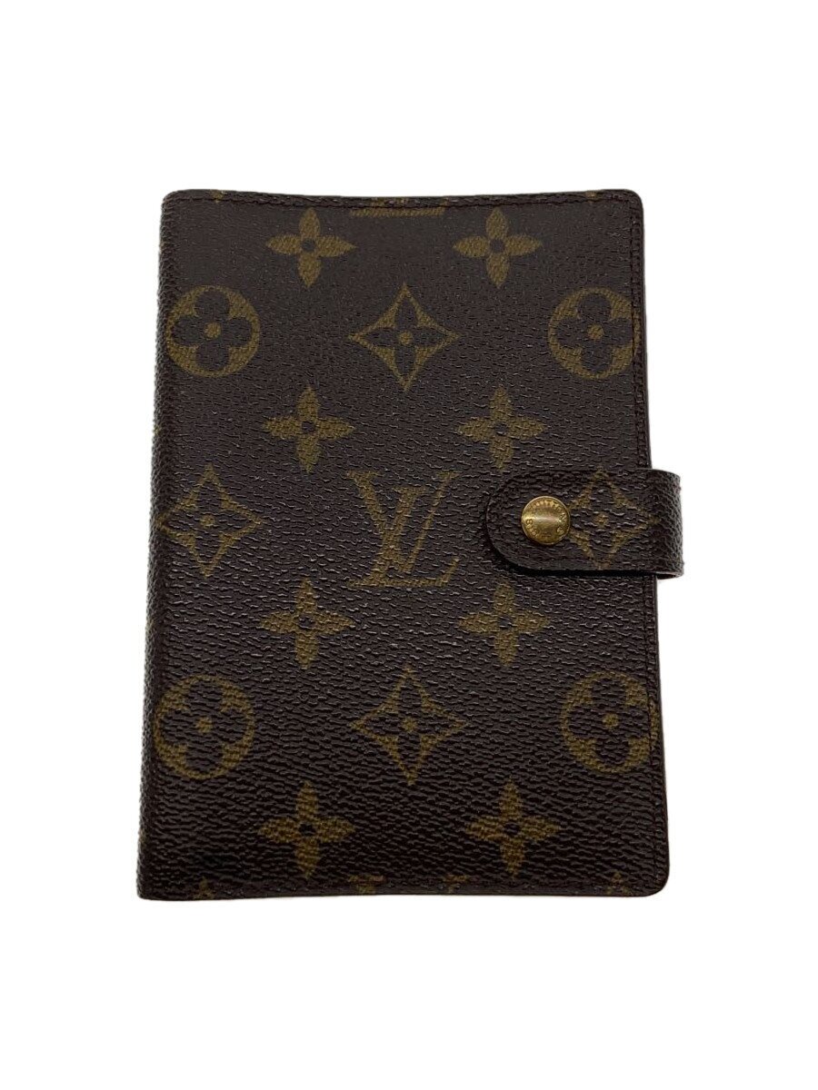 【中古】LOUIS VUITTON◆ポルト・パピエ・ジップ_モノグラム・キャンバス_BRW/PVC/BRW/レディース【服飾雑貨他】