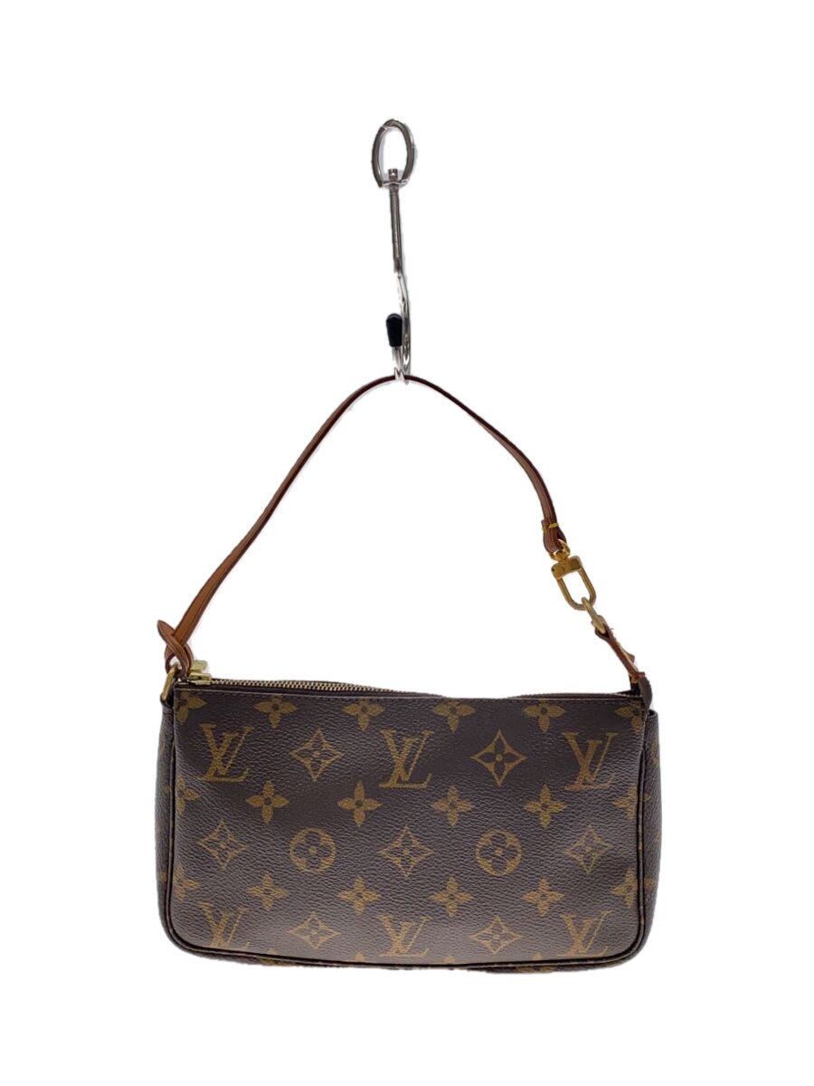 【中古】LOUIS VUITTON◆1)ポシェット・アクセソワール_モノグラム・帆布_BRW/PVC/BRW【御徒面子】