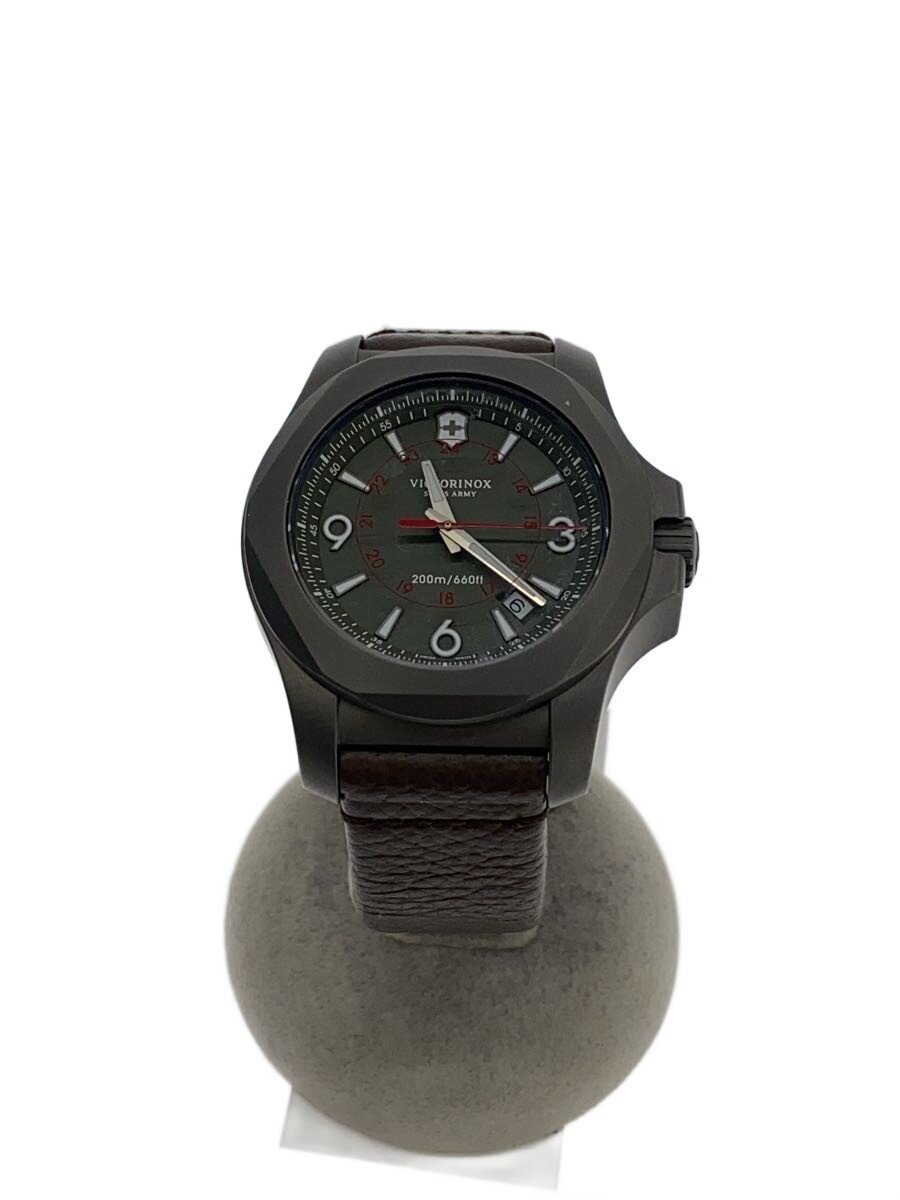 【中古】VICTORINOX◆石英ウオッチ/アナログ/なめし革/KHK/BRW/241779/I.N.O.Xチタニウム【服飾雑貨他】