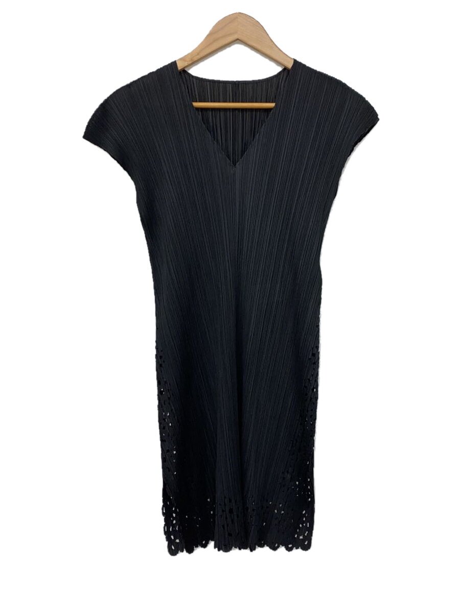 【中古】PLEATS PLEASE ISSEY MIYAKE◆ノースリーブ衣装/3/ポリエステル/BLK/PP11-JT706【レディース御召しもの】