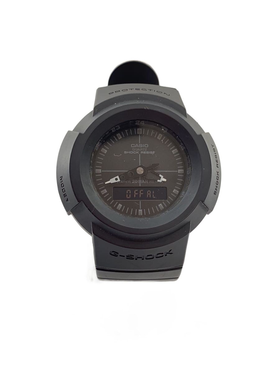 【中古】CASIO◆石英ウオッチ_G-SHOCK/デジアナ/天然ゴム/BLK/BLK【服飾雑貨他】