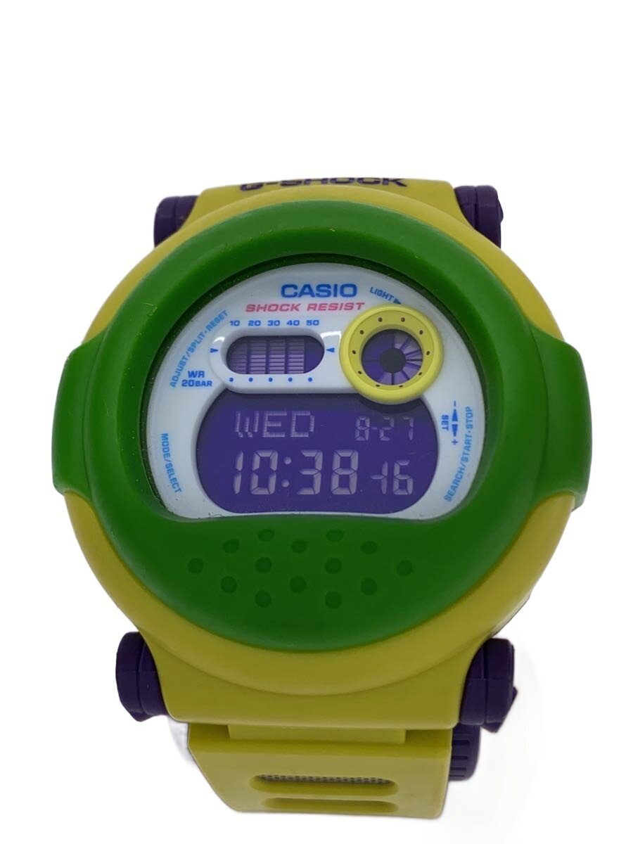 【中古】CASIO◆石英ウオッチ・G-SHOCK/デジタル/WHT/YLW【服飾雑貨他】