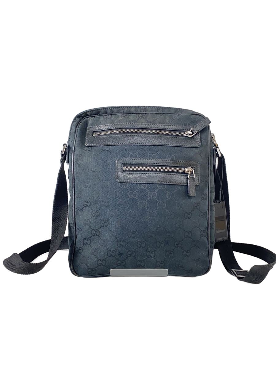 【中古】GUCCI◆ショルダーバッグ_GG帆布/--/BLK【御徒面子】