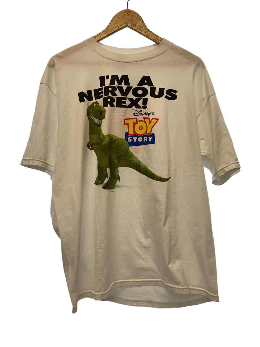 【中古】JERZEES◆プルオーバー/XL/綿織物/WHT/90s/TOY STORY/トイストーリー/REX/王さま//【メンズウェア】