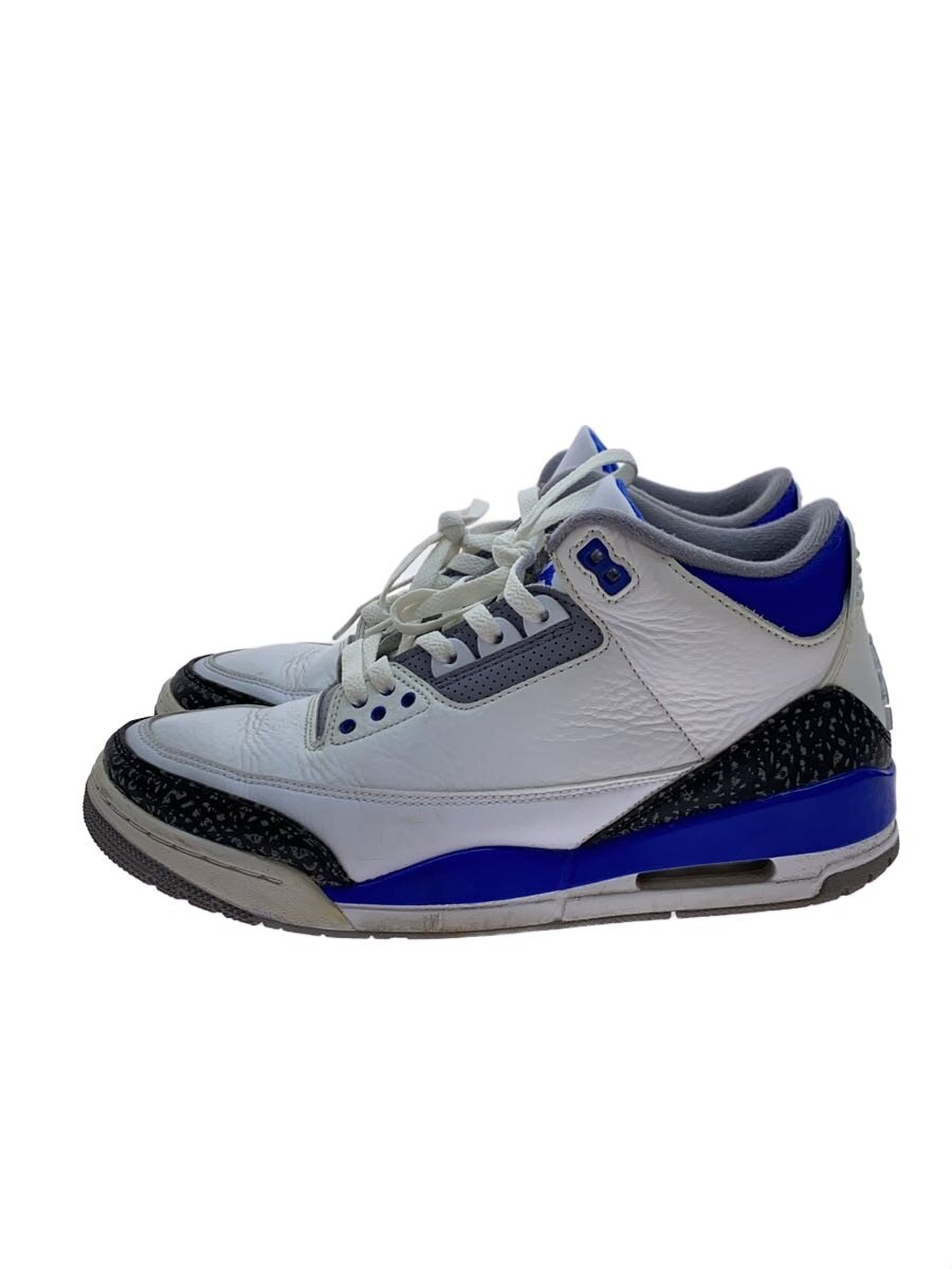 【中古】NIKE◆AIR JORDAN 3 RETRO_エアジョーダン 3 レトロ/27.5珊/WHT【シューズ】