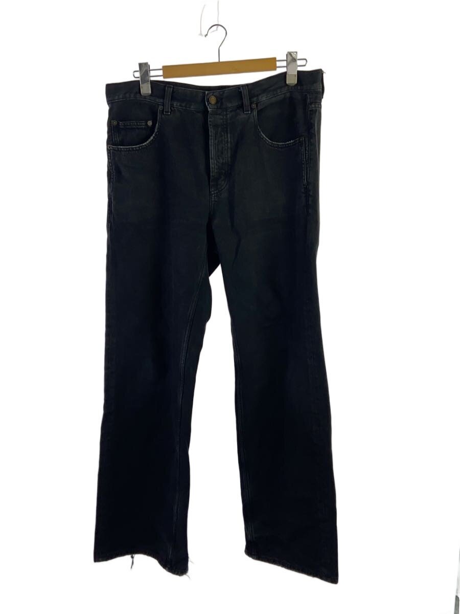 【中古】SAINT LAURENT◆引っ切り無いズボン下/31/ジーンズ/BLK/752629/裾破れ目有【メンズウェア】