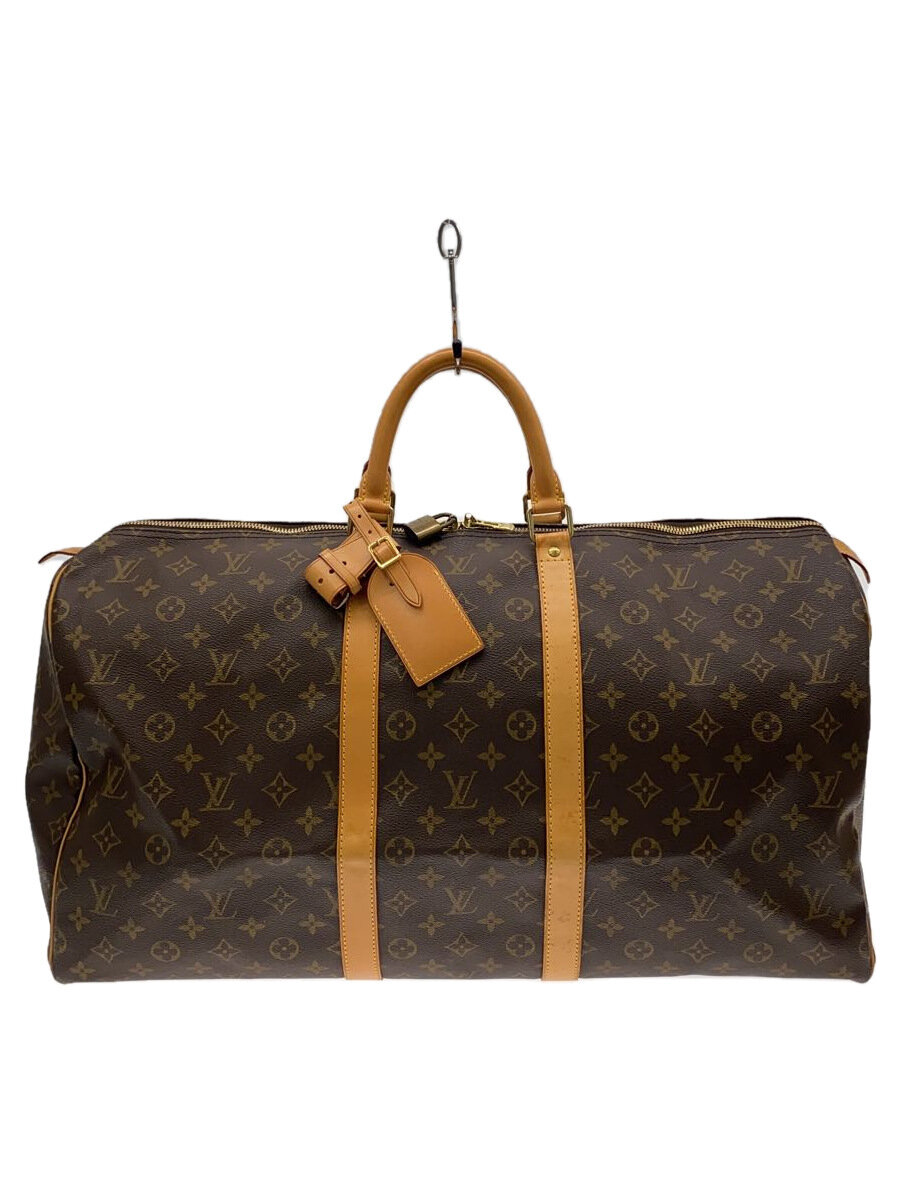 【中古】LOUIS VUITTON◆キーポル55_モノグラム・帆布_BRW/PVC/BRW【御徒面子】