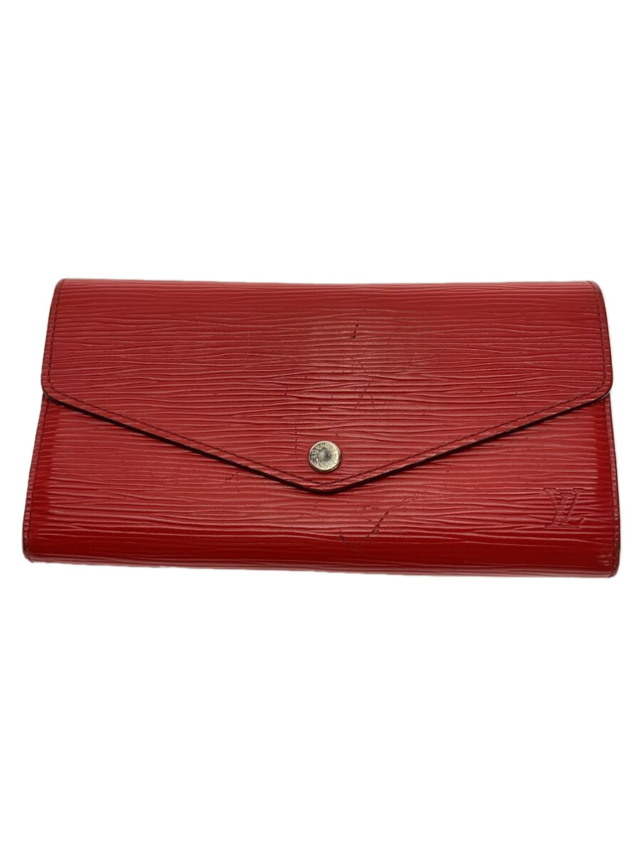 【中古】LOUIS VUITTON◆ポルト・フォイユ・サラ_エピ_RED/なめし革/RED/レディース【服飾雑貨他】