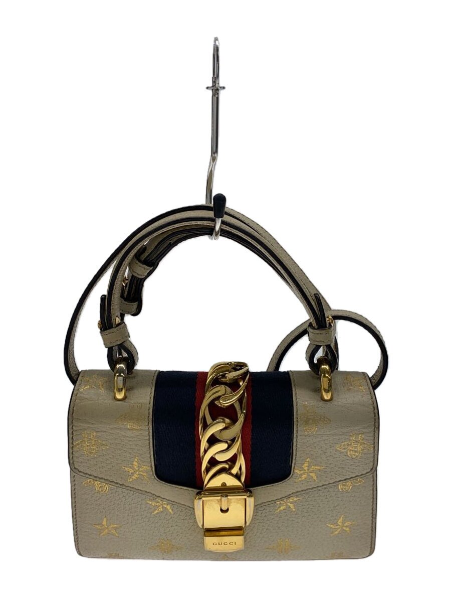 【中古】GUCCI◆シルヴィ ビー\u0026はやりっ子/ショルダーバッグ/なめし革/470270【御徒面子】