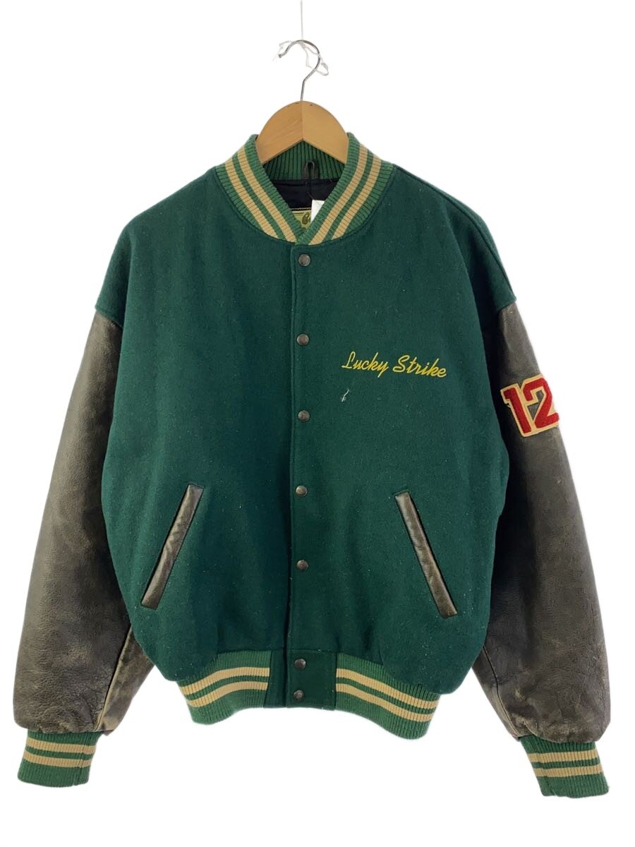 【中古】LUCKY STRIKE◆125周年記念/スタジャン/L/ウール/GRN/ダメージ有/状態考慮//【メンズウェア】｜2ｎｄ STREET 店