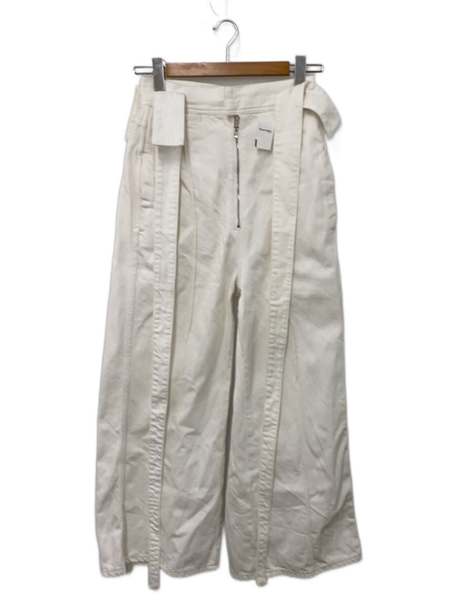 【中古】LIVINGTONE◆Zipper fly high waist with suspend36/綿織物/WHT/無地/白いこと//【レディースお召しもの】
