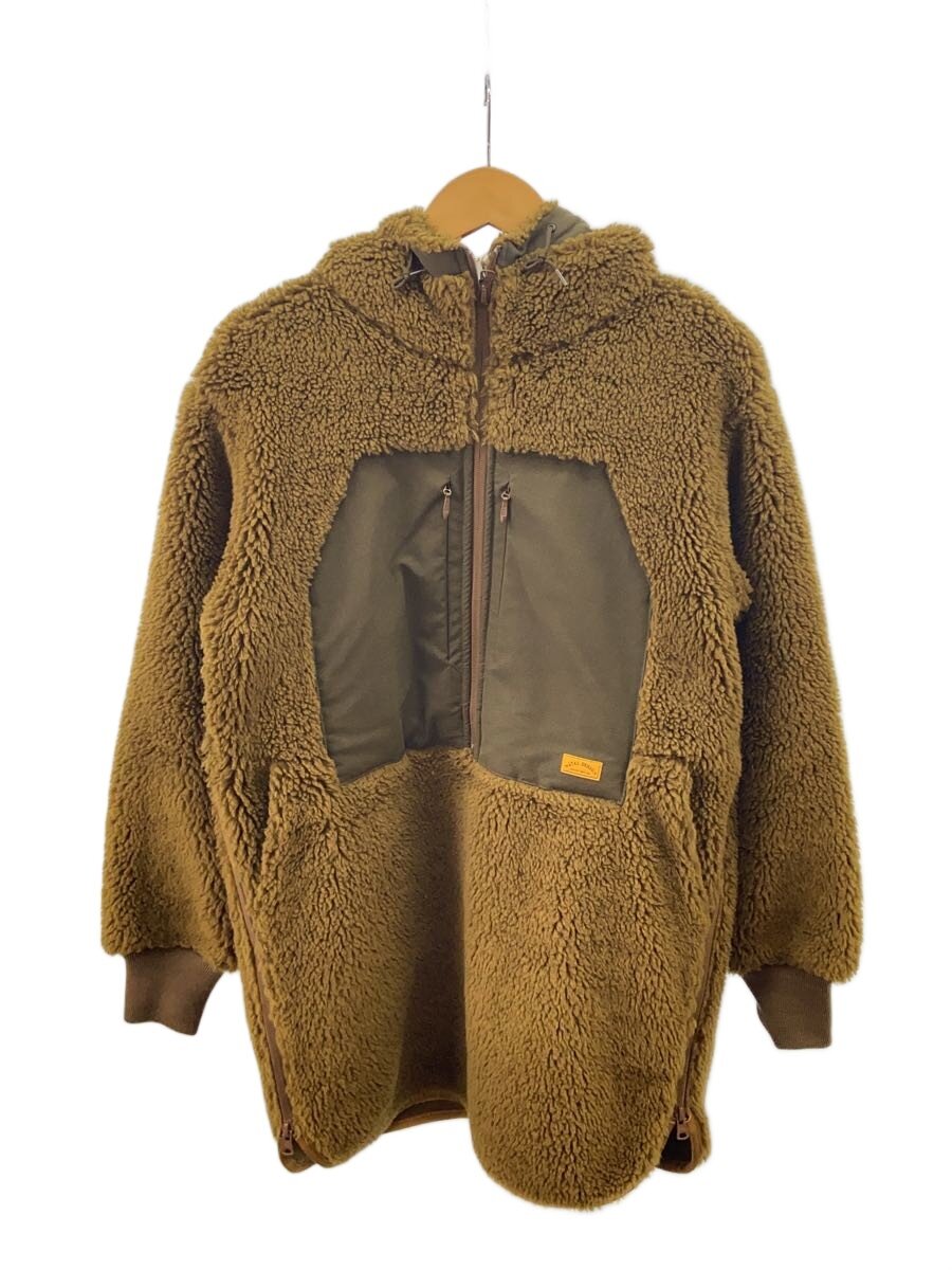 【中古】natal design◆プルオーバーロングフリースジャケット/XS/ポリエステル/赤銅色/無地【メンズウェア】