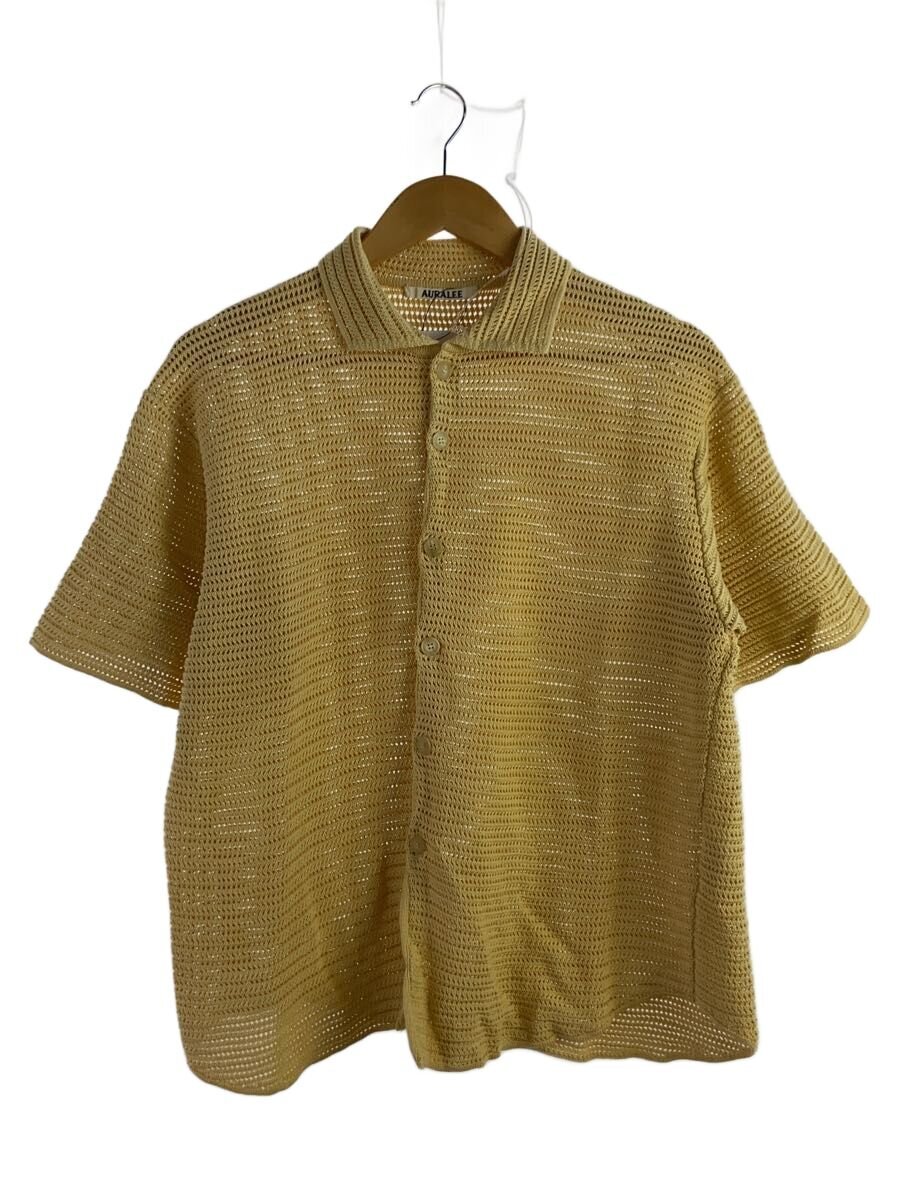 【中古】AURALEE◆COTTON MESH KNIT HALF SLEEVED SHIRT/FREE/綿織物/YLW/A25SS01KB【メンズウェア】