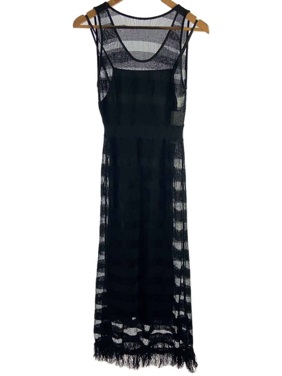 【中古】FRAY I.D◆24SS/パターンデザインニットワンピース/FREE/綿織物/BLK/FWNO241096//【レディース御召しもの】