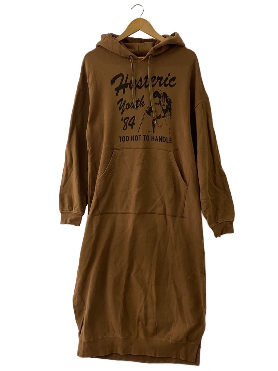 【中古】HYSTERIC GLAMOUR◆TOO HOT TO HANDLE/長袖衣装/FREE/綿織物/BRW/01221CO06【レディース御召しもの】