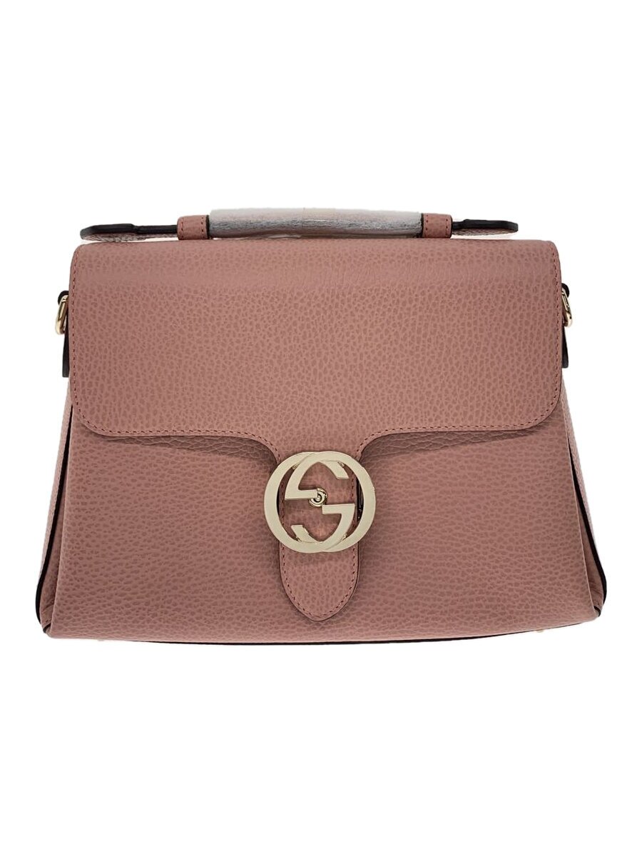 【中古】GUCCI◆ショルダーバッグ_インターロッキングG/レザー/PNK【バッグ】|2nd STREET 店