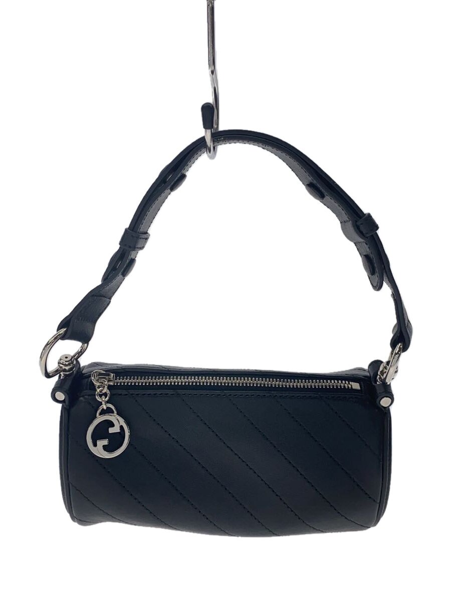 【中古】GUCCI◆ショルダーバッグ/なめし革/BLK/無地【御徒面子】